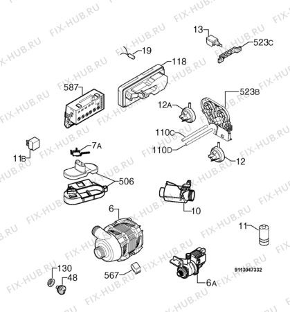 Взрыв-схема посудомоечной машины Privileg 00912719_11136 - Схема узла Electrical equipment 268